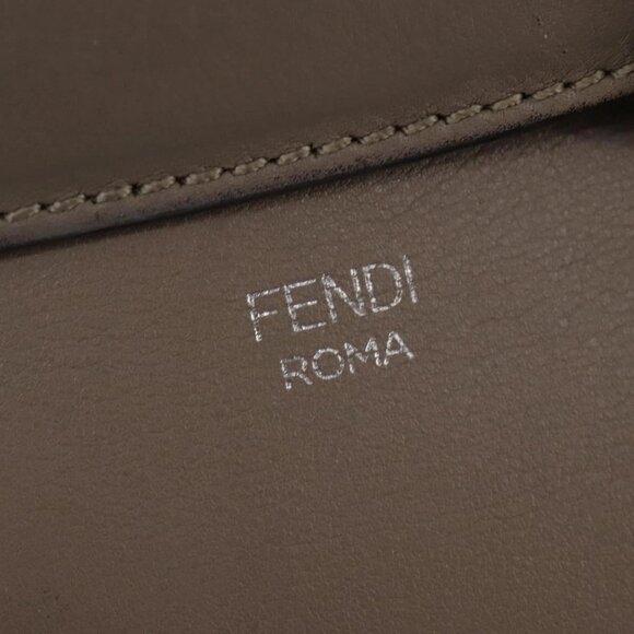 FENDI By The Way Hand Bag Leather 2way Beige Silver Auth hk2988 - Picture 11 of 16